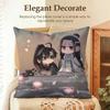 MMo DDao ZZu SShi Cushion Cover Natural Linen Organic Fabric DoubleSided Printing Sofa Home Decor Gift Pillow Case