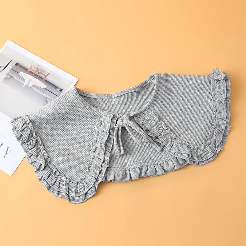 Korean Big Lapel Fake Collars Shawl Shoulder Wraps Detachable Collar for Women False Collar Shirt Vintage False Collar
