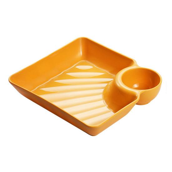 Штабелируемая тарелка с отделениями для соуса, гладкие края, антипригарная, легко моется, тарелка для суши, салата, пельменей для столовой