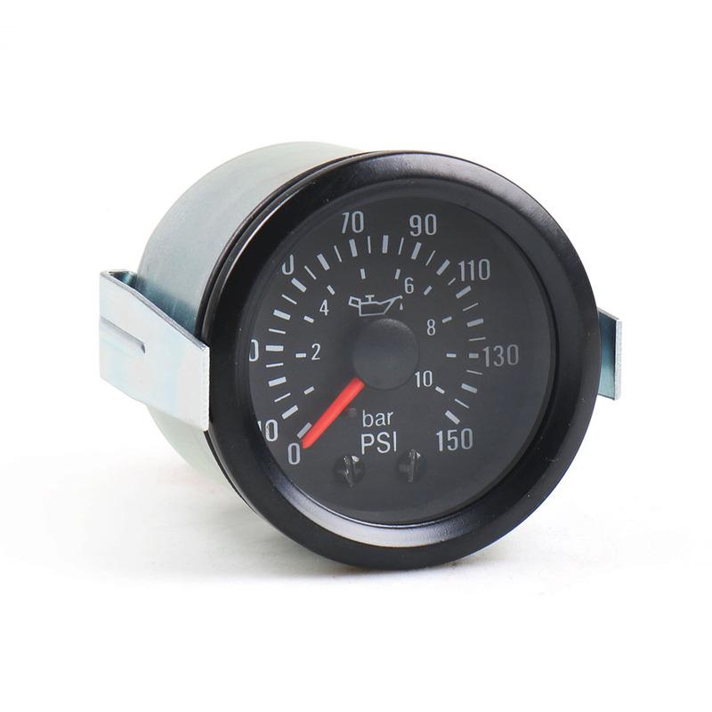 2" 52mm Mechanical Oil Press Gauge 0-10 Bar/0-150PSI Oil Pressure 12V Press Gauge Yellow Light Car Meter With Sensor NPT1/8