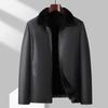 Autumn and Winter New Leather Jacket Men's Fleece Thickened Casual Dad Outfit