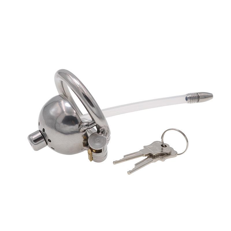 Male Stainless Steel Chastity Device Chastity Belt CB Lock Catheter Penis Ring Cock Cage Alternative Bondage Gay Erotic Sex Toys