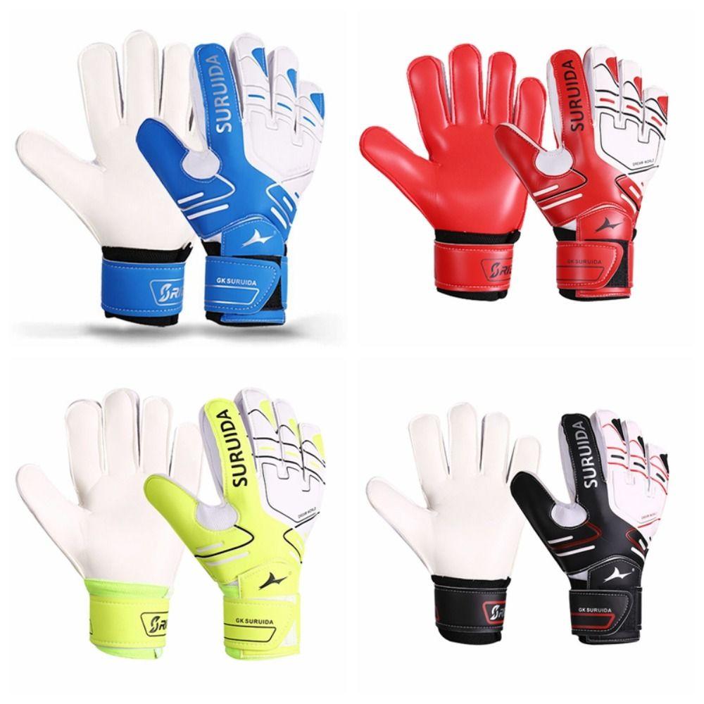 1 Pair Anti Slip Kids Football Goalie Gloves Thickened Game Goalkeeper Gloves Soccer