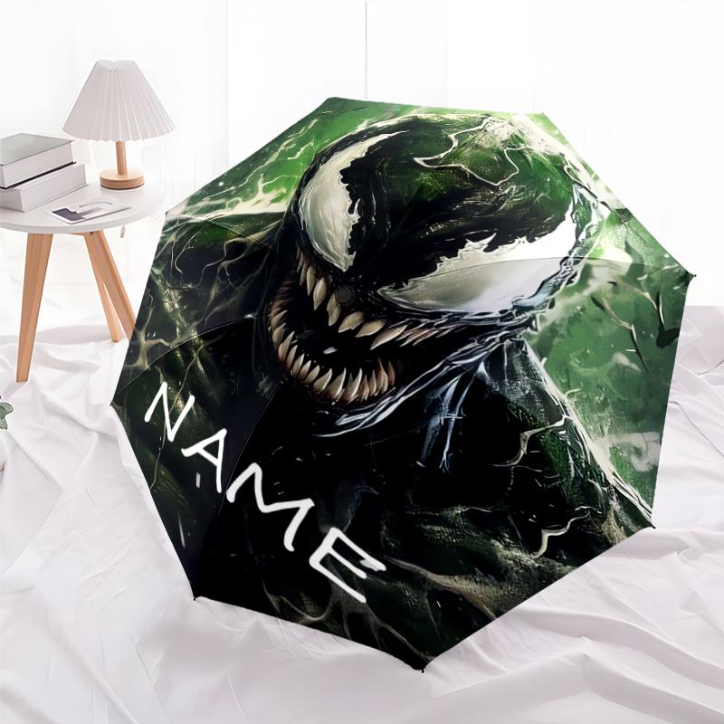 Personalized Name V-Venom Print Umbrella - Automatic Open/Close, Eight-Rib Durable Frame, Automatic Folding Umbrella