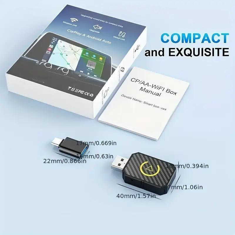 Новый беспроводной адаптер CarPlay Android Auto 2 в 1, беспроводной WiFi BT5.0, умный ключ Plug and Play, беспроводной мини-бокс, быстрое подключение
