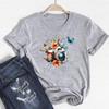 (Asian Size)Tee Top Fashion T Shirt Women Camera Butterfly Cute 90s Print Lady Female Graphic Clothing Casual Short Sleeve T-shirt