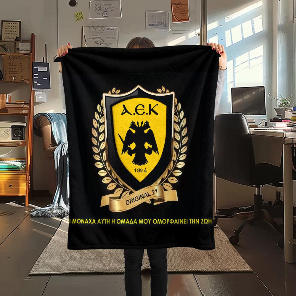 AEK Athens F.C  FlAannel Blanket, High quality Comfortable for All Seasons, Home Decor, Warmth and Comfort