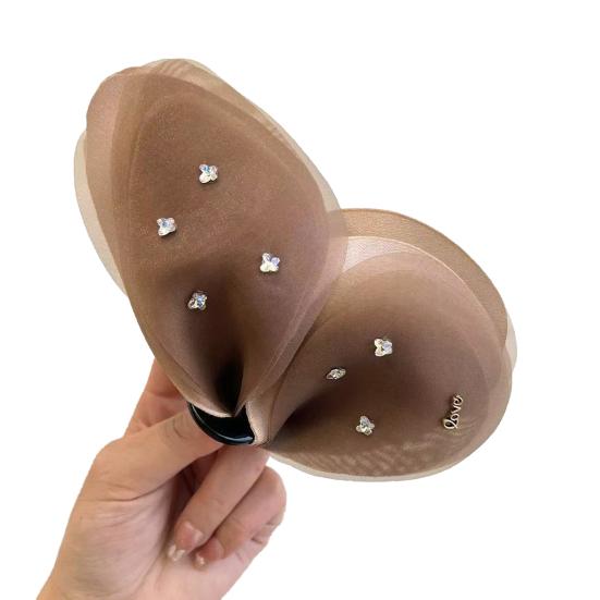 Женская заколка для волос в форме банта из сетчатой пряжи, летняя, большая, для затылка, краб для волос, защищающий кожу головы, аксессуар для волос