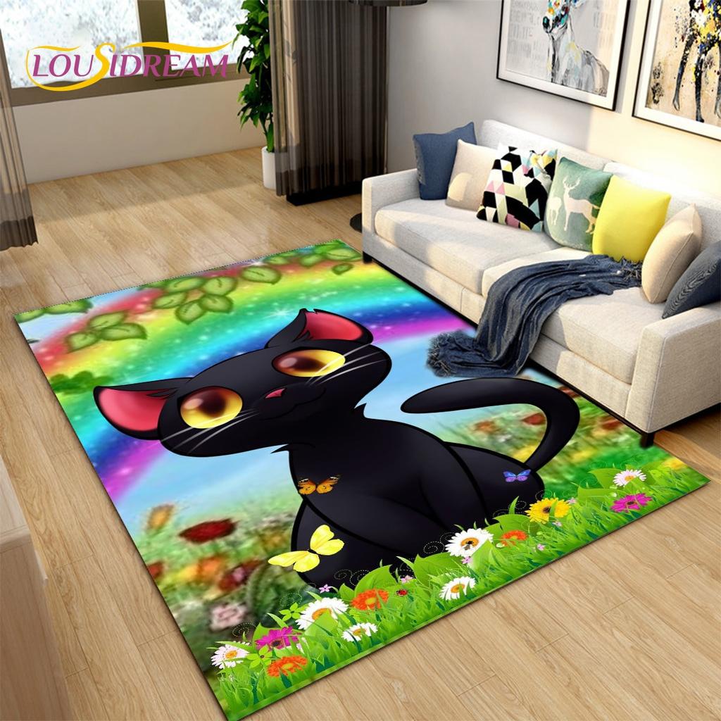 Коврик с 3D рисунком милого кота, ковер для гостиной, украшение детской комнаты, мягкий нескользящий напольный коврик для детей, подарок