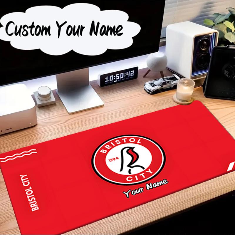Custom Name Mouse pad Bristol Fc Crest Mouse Pad Desk Mat, Non-Slip Rubber Backer Pad For Computer Notebook Gaming Mouse Pad Birthday Gift