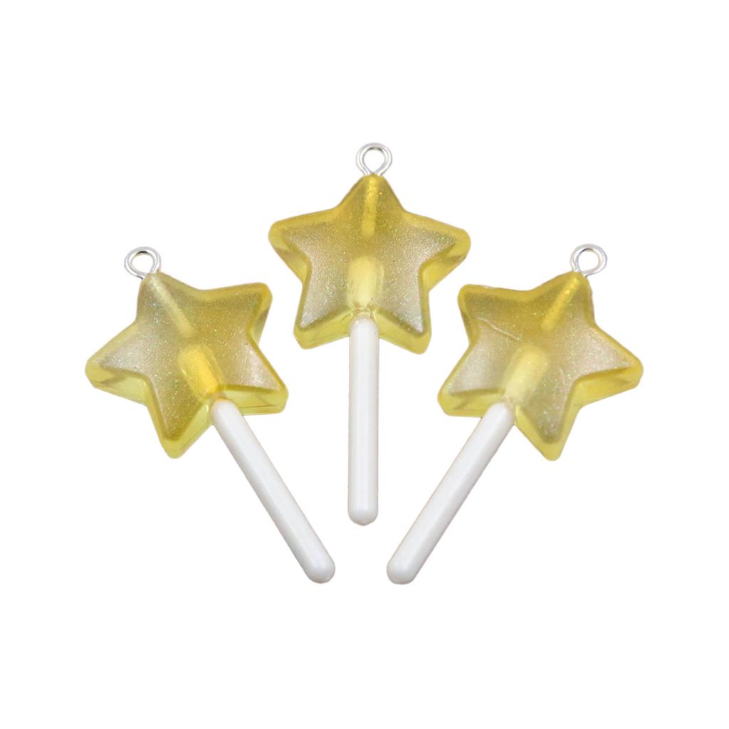 3 шт. Уникальная подвеска-леденец в форме звезды, сердца, круга с прочным покрытием из смолы для повседневной носки.