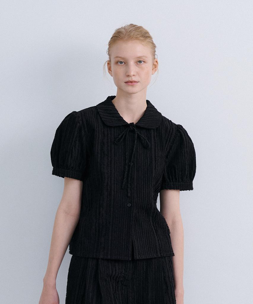Укороченная рубашка с принтом ленты оригами Epinggeulleo - Черная
