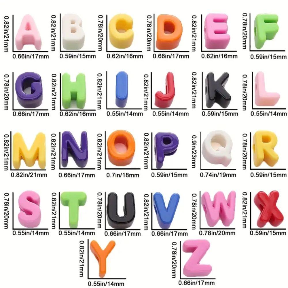 50Pcs DIY Letter Pendant Beads Jewelry Making Charm Round Acrylic Pendant Jewelry Accessories