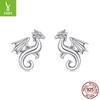 S925 Sterling Silver Mini Feilong Stud Earrings For Men And Women'S Personalized Fashion Animal Small Stud Earrings
