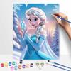 Disney Frozen Elsa Oil Art Painting Kit Home Wall Decor Handmade Gift Beautiful Crystal Princess Snowy Winter Art Craft Canvas