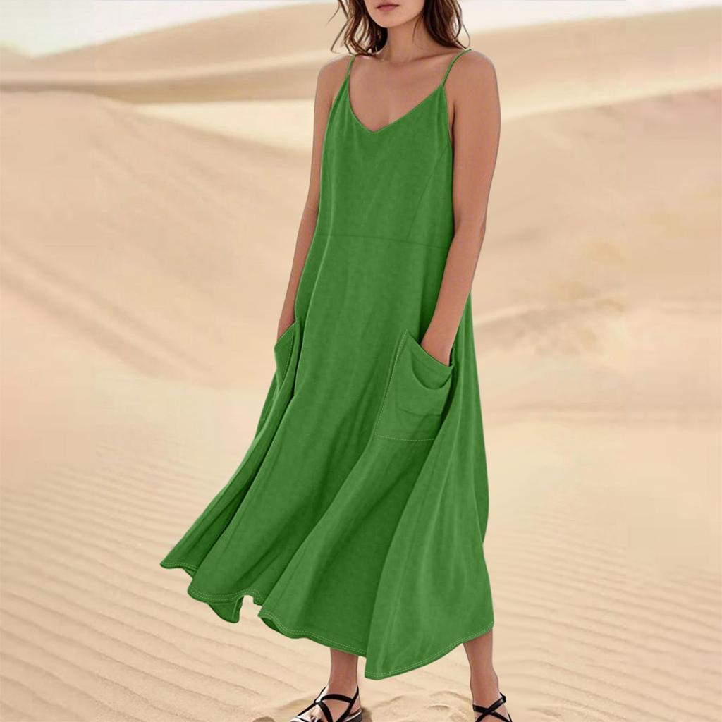Женское летнее платье, повседневные свободные длинные пляжные платья для отдыха