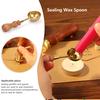 Retro Seal Wax Furnace Stove Pot Anti-Hot Wood Handle Sealings Wax Spoon For Wax Sealing Decorative Wax Stamp Stick Craft Gift