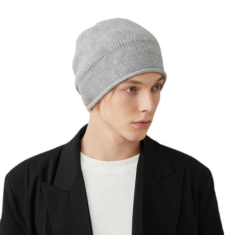 Осенне-зимняя теплая шерстяная шапка холодная шапка японская модная шапка теплая ворсовая шапка эластичная шапка окружность простая