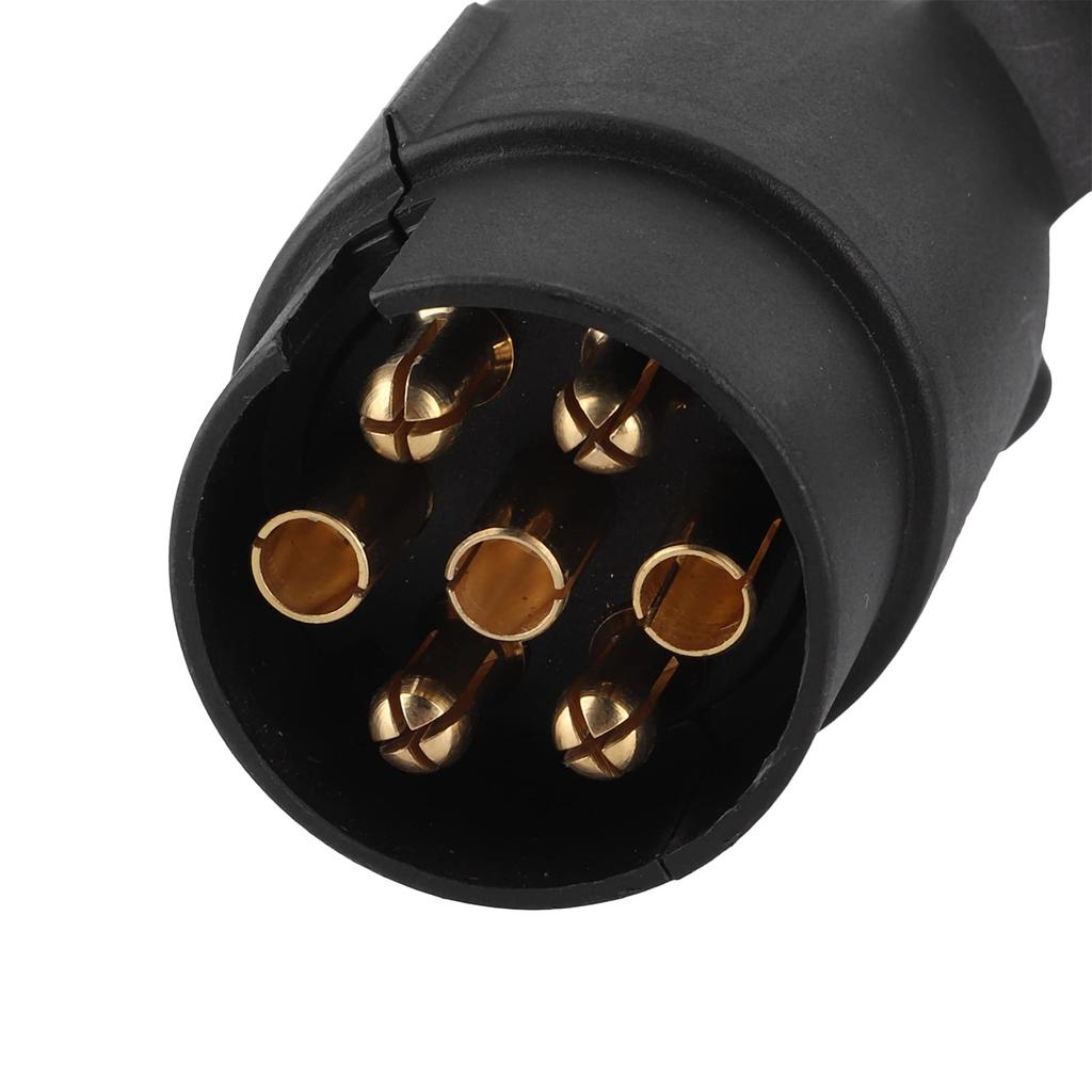 7-Pin Circular Connector, Trailer Adapter Connector, Light Cable Converter, Conversion Adapter, European 7-Pin to American 7-Way Plug