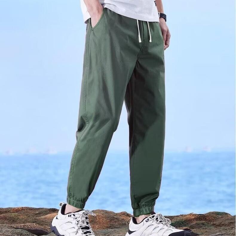 2024 Men's Spring/Summer Casual Loose Fit Drawstring Pants - Versatile and Slimming for Students