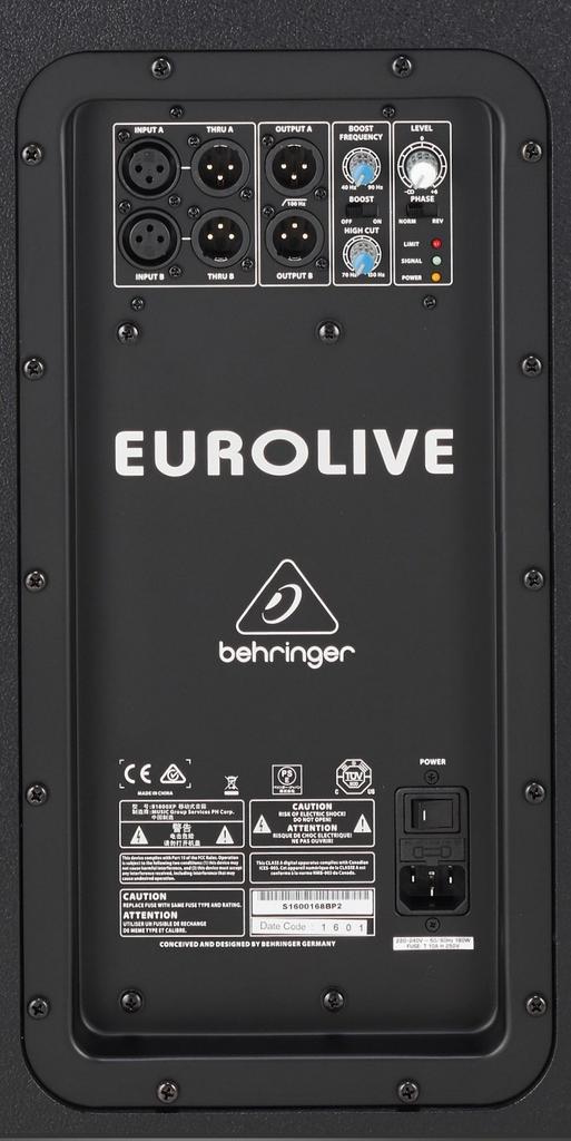 Behringer Активный сабвуфер Turbosound Woofer 3000 Вт Усилитель класса D B1800XP Черный 18"
