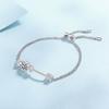 High Quality S925 Sterling Silver Platinum Plated Moissanite Bracelet for Women 2023 New Niche Design Popular Gift