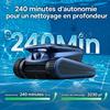 Robot Piscine sans Fil, Autonomie 240Min&amp;300m², Forte Puissance d'Aspiration, Contrôle Via App, Nettoie Sol, Parois et Ligne d'Eau