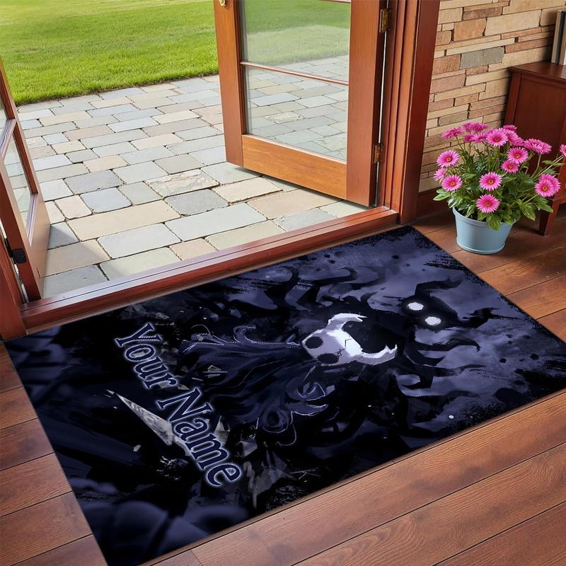 Crystal Velvet Rug Custom Name Text, Soft Non Slip Floor Mat Home DecorHollow Knight