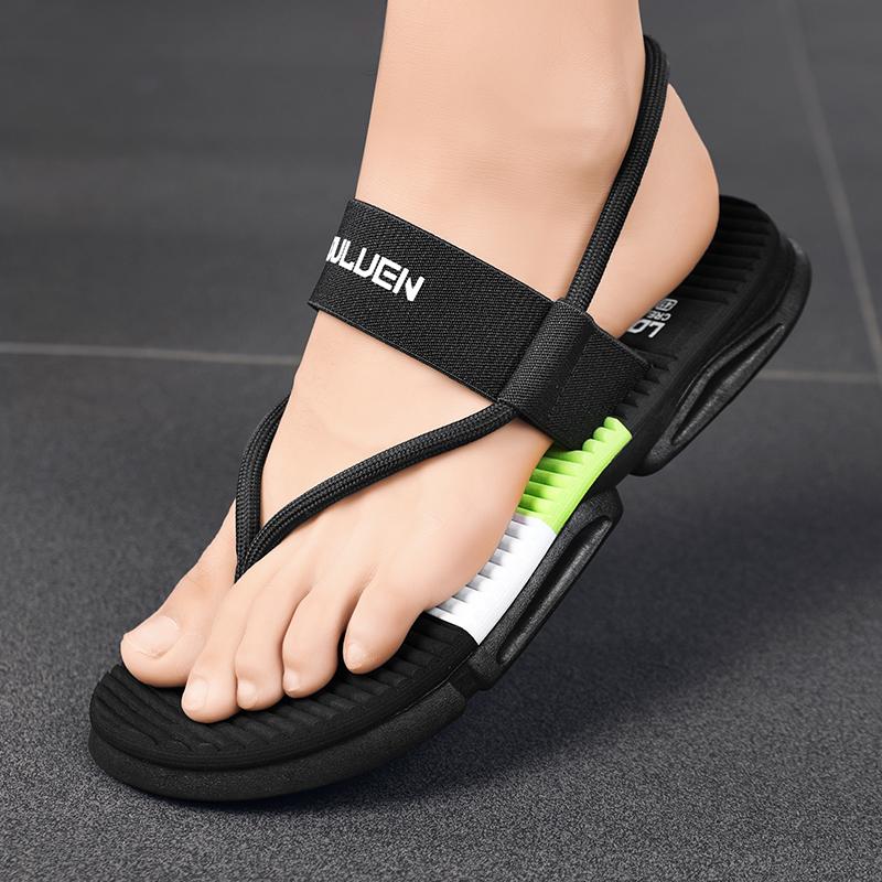 Летние мужские сандалии с Т-образным ремешком, повседневные шлепанцы, пляжные сандалии для мужчин