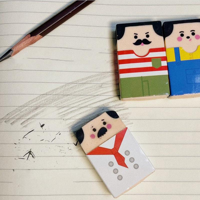 1Pc Creative Baldness Old Man Eraser Pencil Eraser Student Stationery School