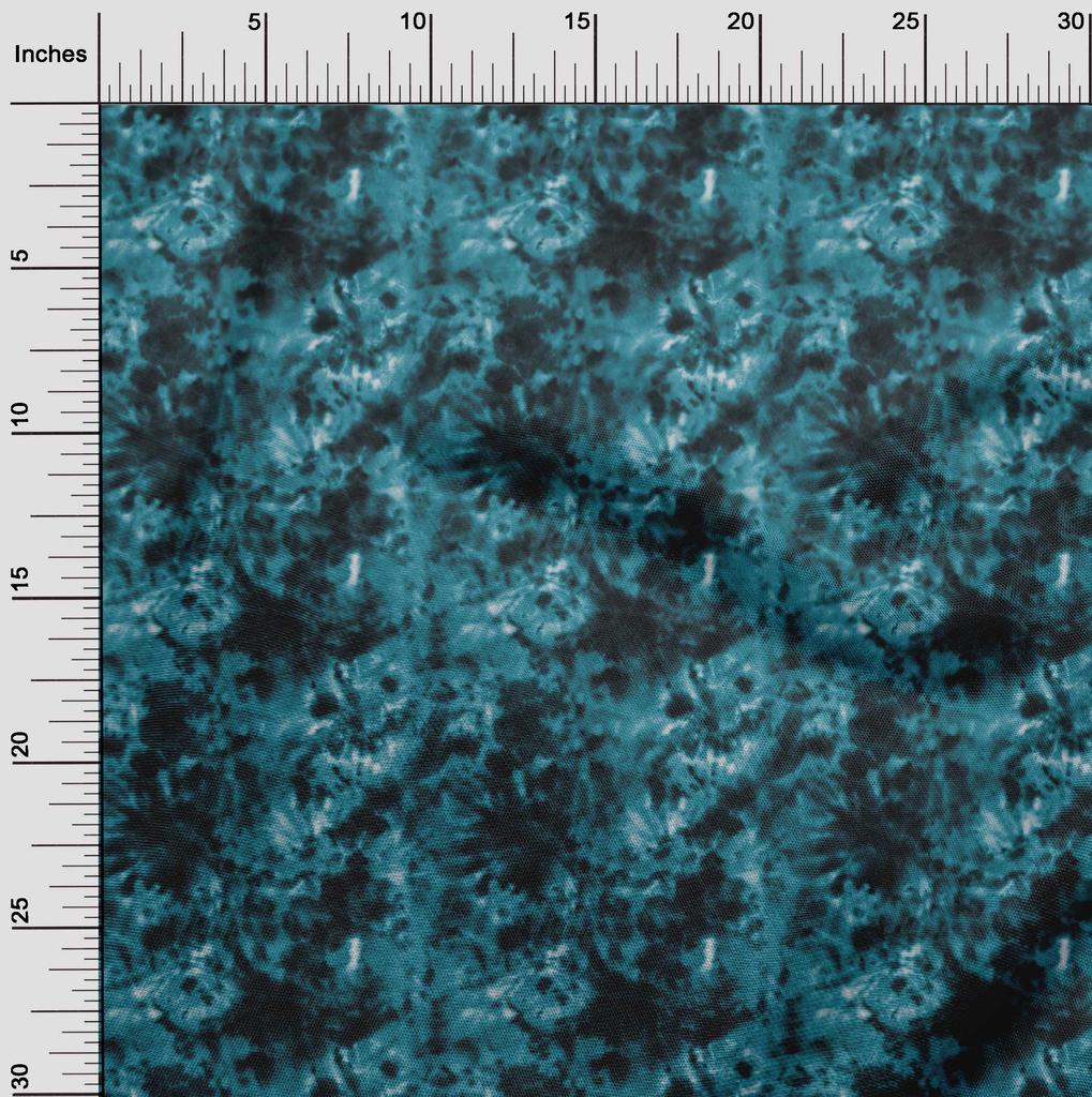 oneOone Cotton Flex Dark Green Fabric Tie Dye Dress Material Fabric Print Fabric By The Yard 40 Inch