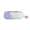 Pen Case Color Key Chain Plush Pencil Case Storage Bag Decoration Gift Kids
