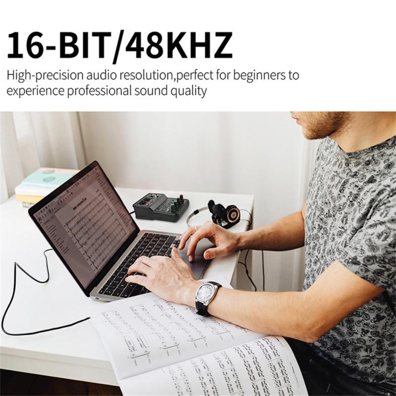 Аудиоинтерфейс Q12, USB-звуковая карта, портативный мини-двухполосный микшер без привода для студийного пения, компьютера