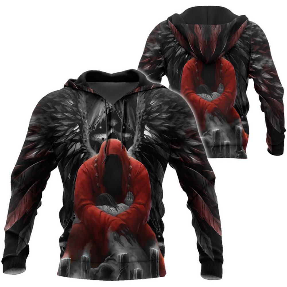 Reaper Skull Angels And Demons 3D Print Весна Осень мужская толстовка унисекс повседневные толстовки пуловер уличная одежда негабаритные топы