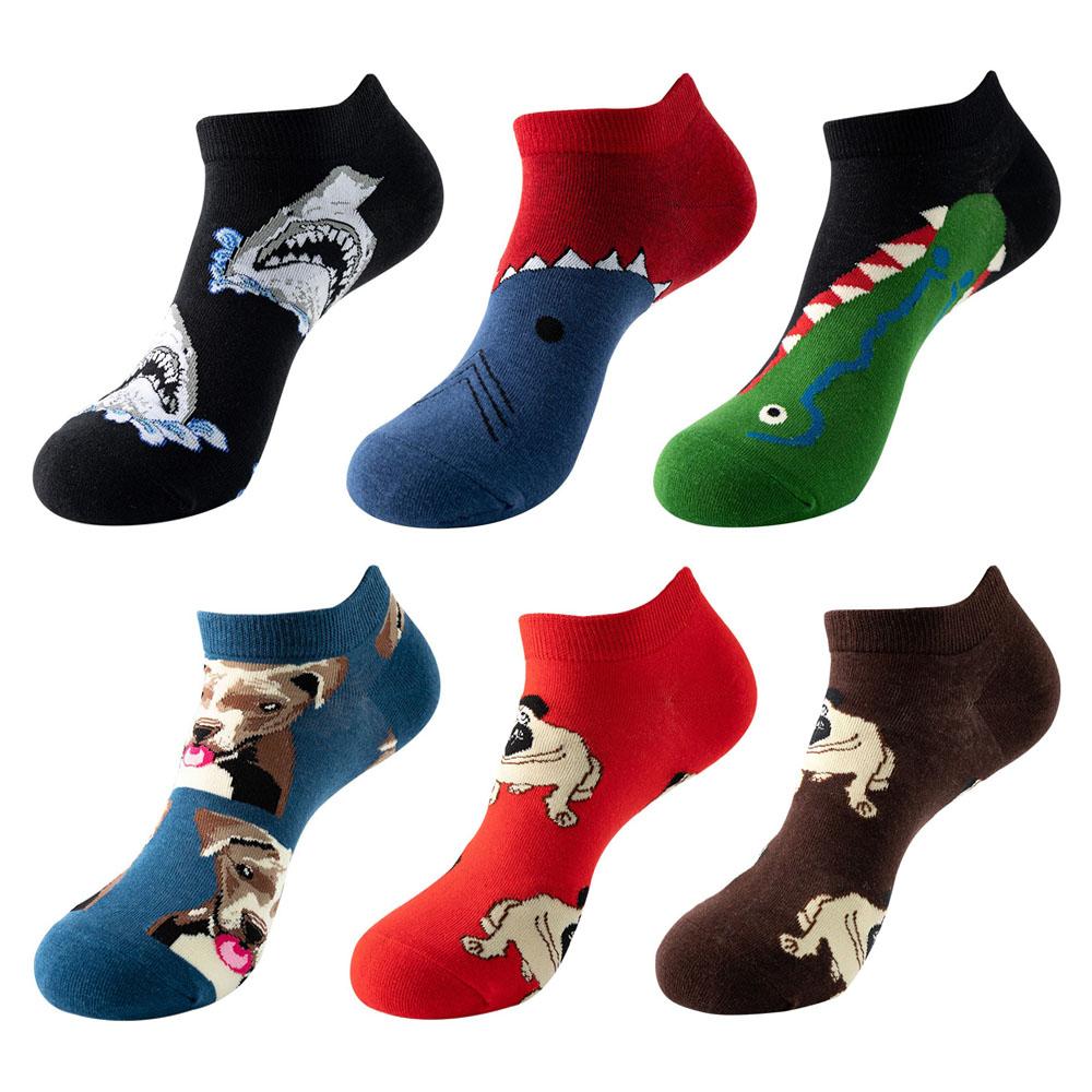 6 Pairs Fashion Colorful Harajuku Cute Unisex Casual Socks Funny Women Short Socks