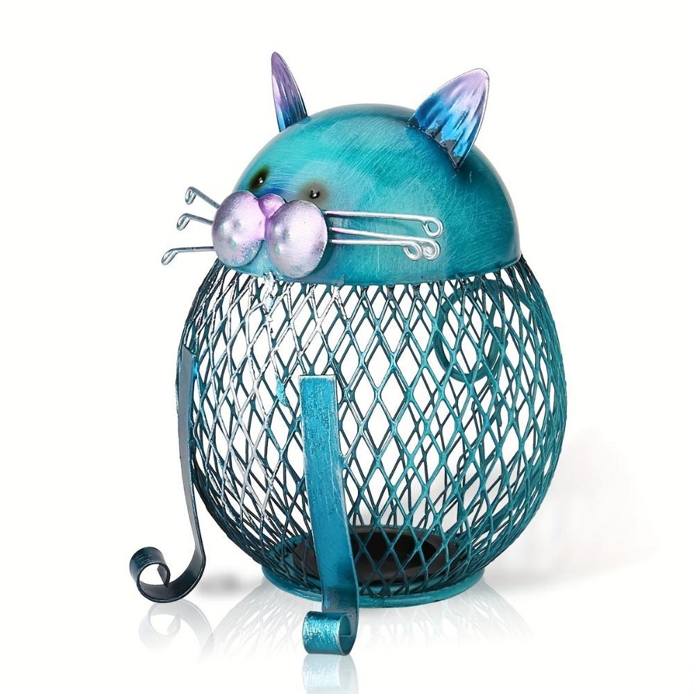 Копилка для монет в виде кошки Копилка для животных с нижней крышкой Креативный подарок для кошки Подходит для украшения книжной полки в доме, гостиной, подарка на день рождения