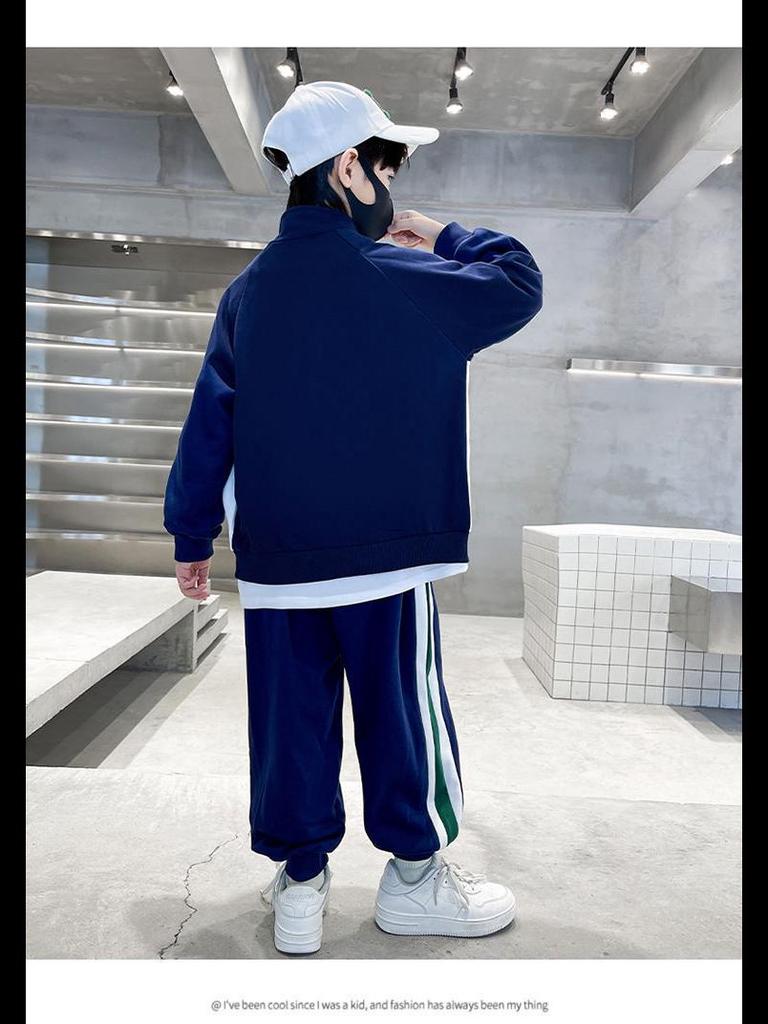 2023 г. Костюм-двойка для мальчиков с мультяшным принтом: Свитшот и спортивные штаны на весну/осень