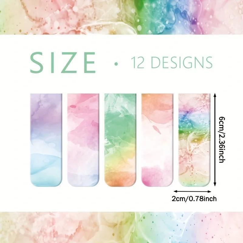 12 шт. Стильные магнитные закладки с различными узорами Магнитные закладки для чтения Маркер для страниц