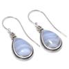 Серьги из натурального голубого кружевного агата из стерлингового серебра 925 пробы 1,25 дюйма w0r83