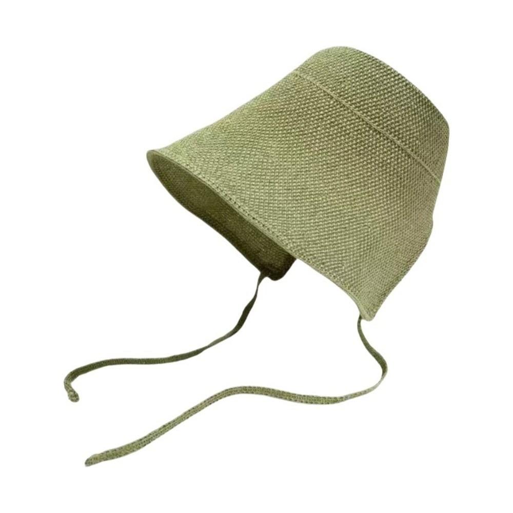 Lace Up Closure Linen Straw Bonnets Big Wide Brim Lace Up Sun Hat Cloche Hat Spring And Summer