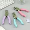 6mm Round Single-Hole Macaron Color Handheld Punch Pliers
