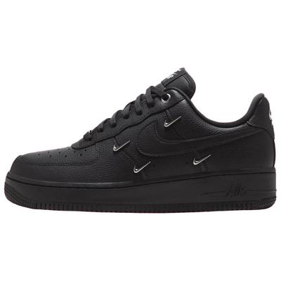 Кроссовки женские Air Force 1 07 LX Black Silver Mini Swoosh Metallic-Silver HQ1180-001