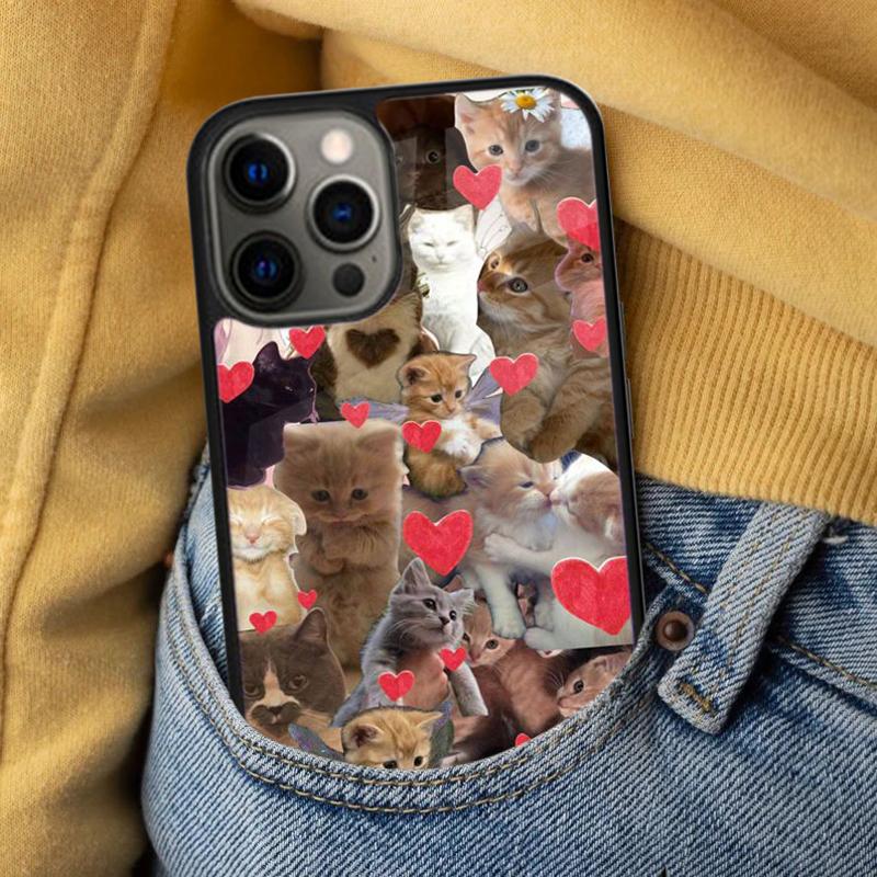 Самый очаровательный чехол для телефона с котиком, мягкий, для iPhone 17 Air 16e Pro max 15 Pro 13 14 Plus 11 12, с магнитом MagSafe