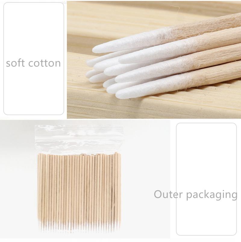 100 штук безворсовых микрощеточек Kapok Bud тампон для ухода за наращенными ресницами деревянная палочка косметический ватный тампон инструмент для удаления клея