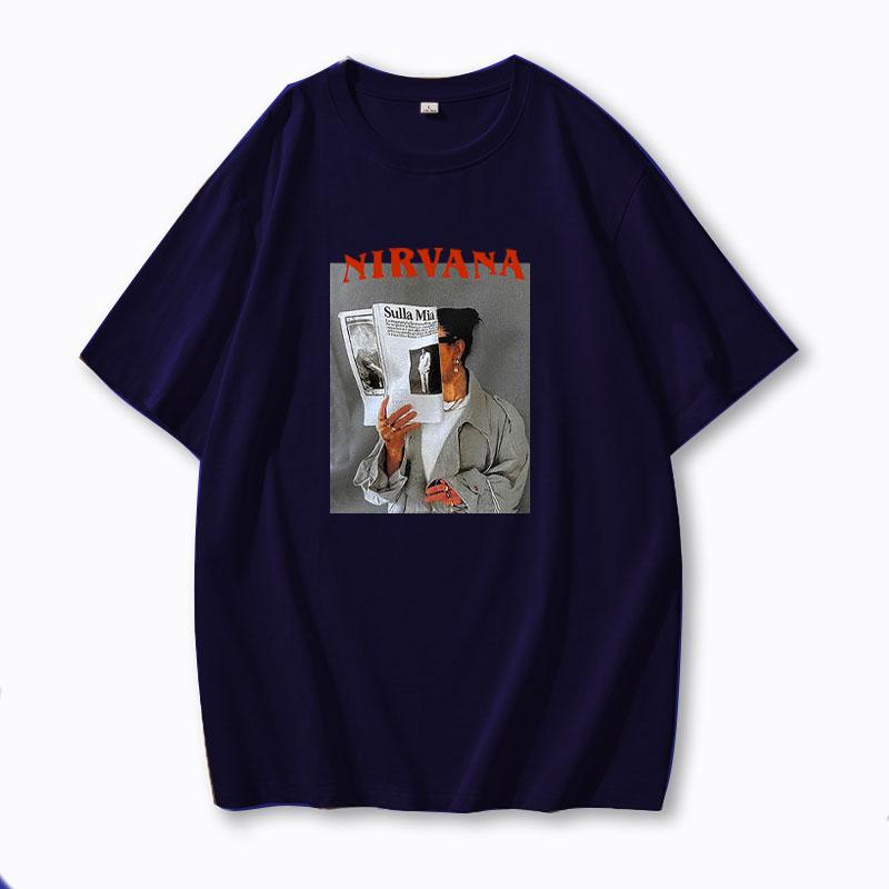 Hirsionsan 100% Cotton Graphic Print T Shirt Women 2024 Summer New Basic Vintage Tee Casual Loose Chic O Neck Female Couple Tops