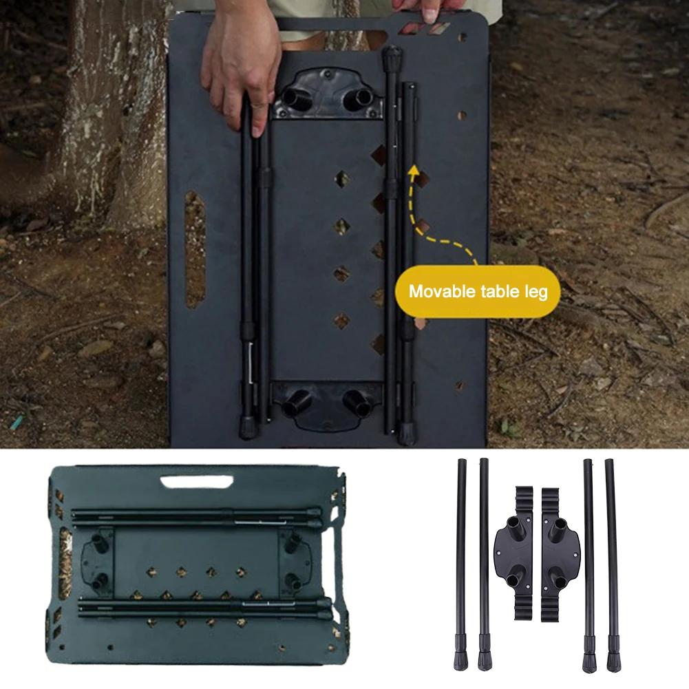 Складные ножки для верстака Металлические складные ножки для походного стола Регулируемая высота Ножки для кофейного столика Оборудование для кемпинга и путешествий на открытом воздухе