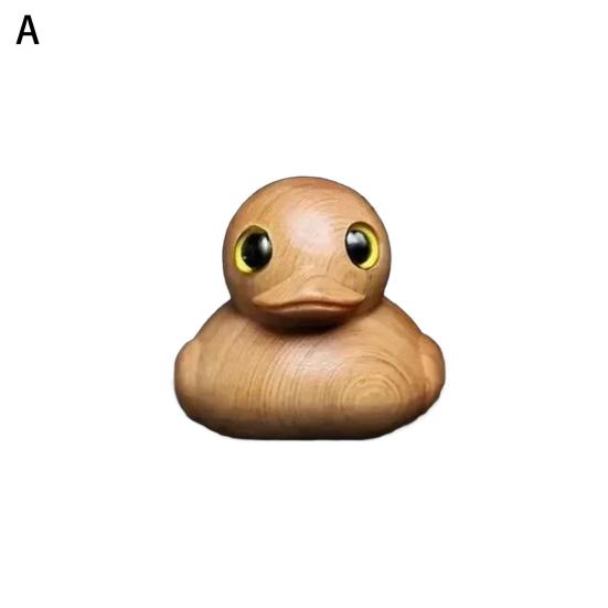 Деревянная фигурка утки со средним пальцем, маленькая желтая статуэтка утки, скульптура, ручная работа, модель животного, украшение для домашнего офиса, рабочего стола, орнамент