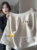 Women's Korean Style Fleece Sweatshirt - Milk White, Loose Fit, Plus Velvet Inner, Autumn/Winter Collection
