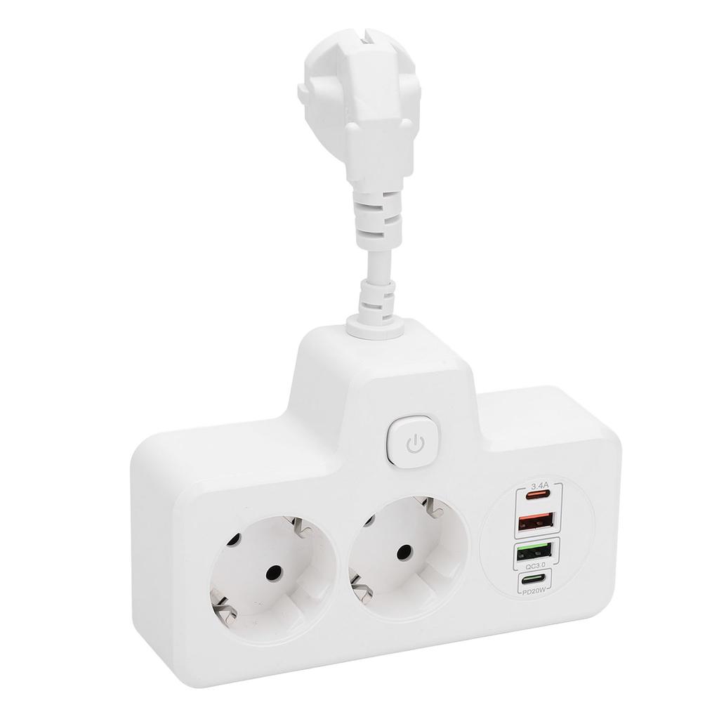 Многорозеточная розетка с выключателем 2-местный адаптер-розетка с 2 USB 2 Type C 6 в 1 распределитель