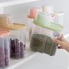 Plastic Clear Container Set with Pour Lids, Food Storage Box, Kitchen Storage Bottles, Grains Tank, 1.9L - 2.5L, Random Color